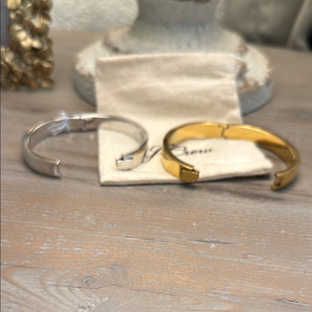 J. Crew Gold and Silver cuff Bracelets - Picture 3 of 6